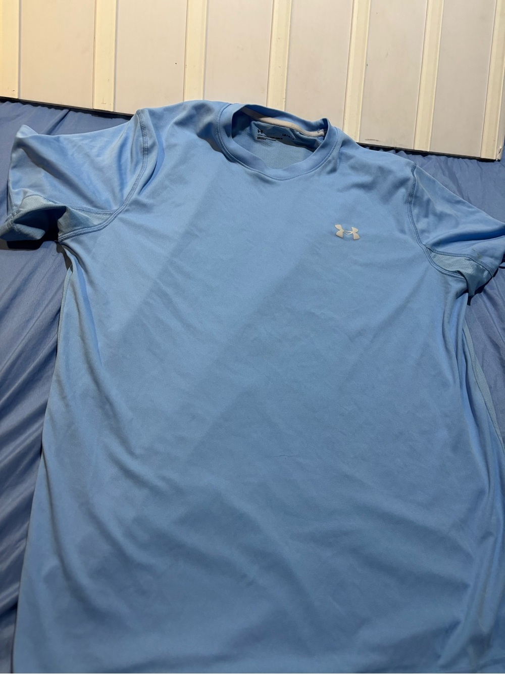 Under Armour Mens Short Sleeve Threadborne Shirt Blue Size Large